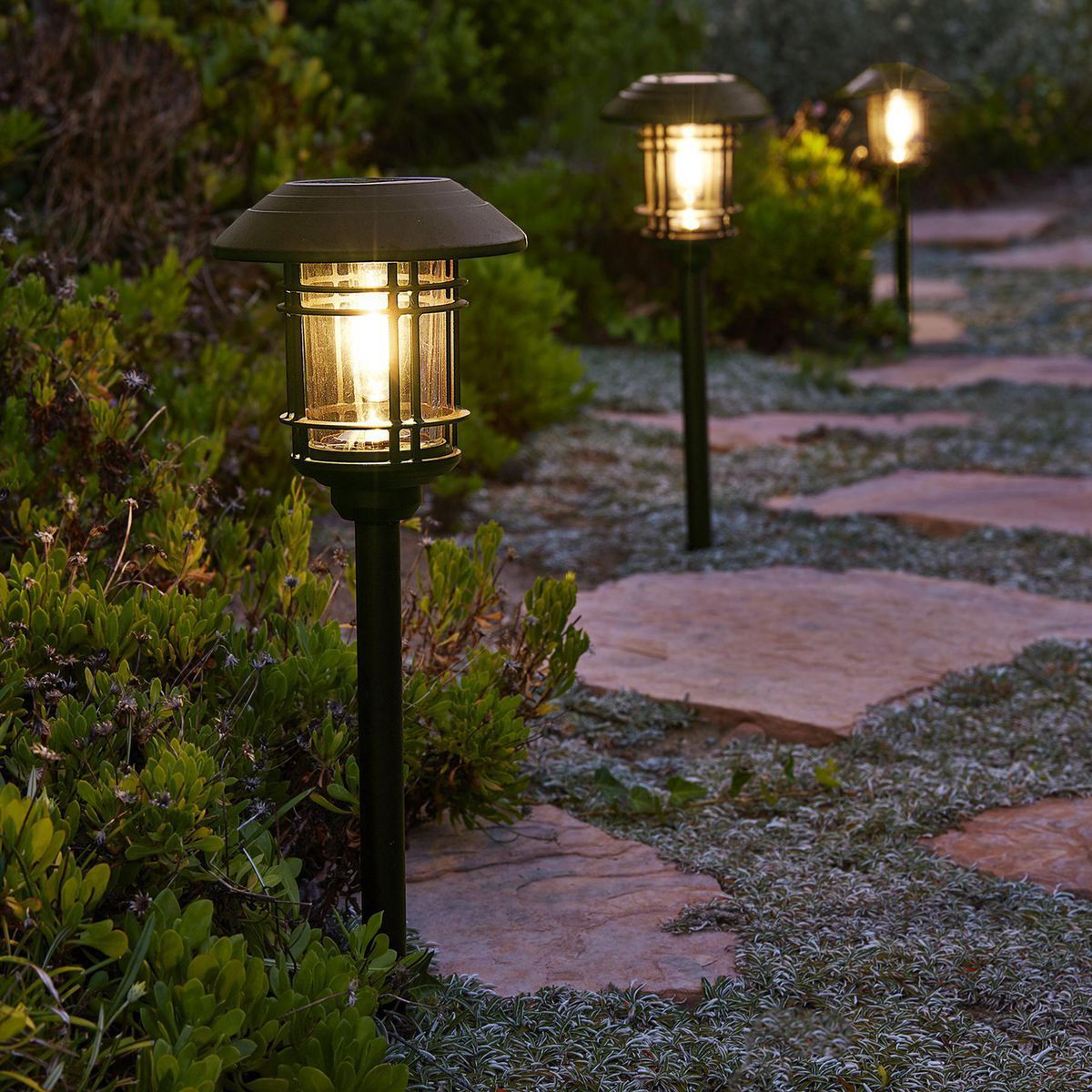 8 Lumen 19 in. Solar LED Glass Pathway Lights, 2 Pack G777640