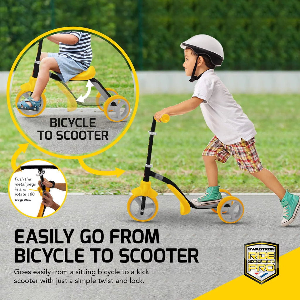 3 Wheel Scooter & Ride-On Balance Trike 2-in-1 Adjustable F46828