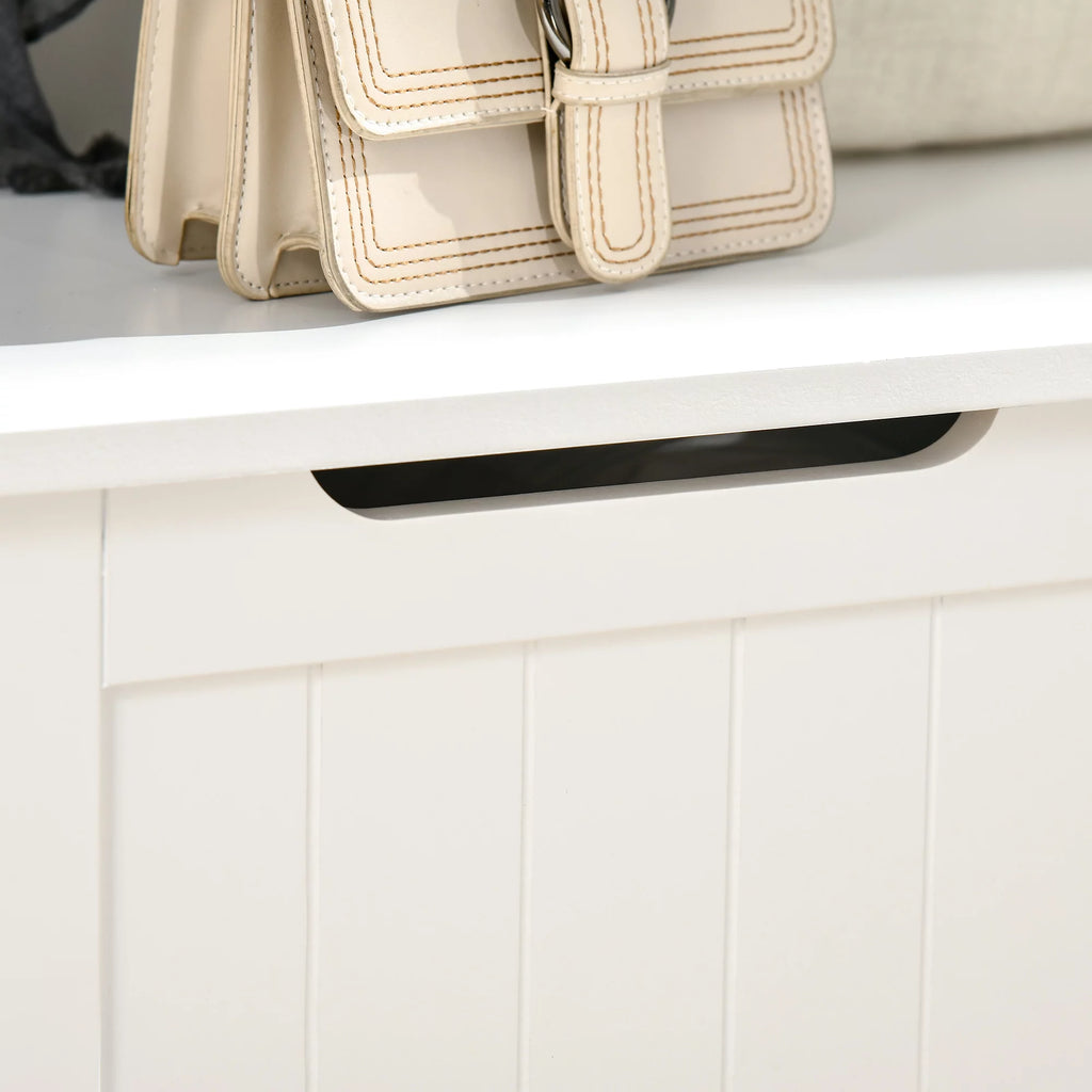 White 3-in-1 Hall Tree with Storage Bench W9339