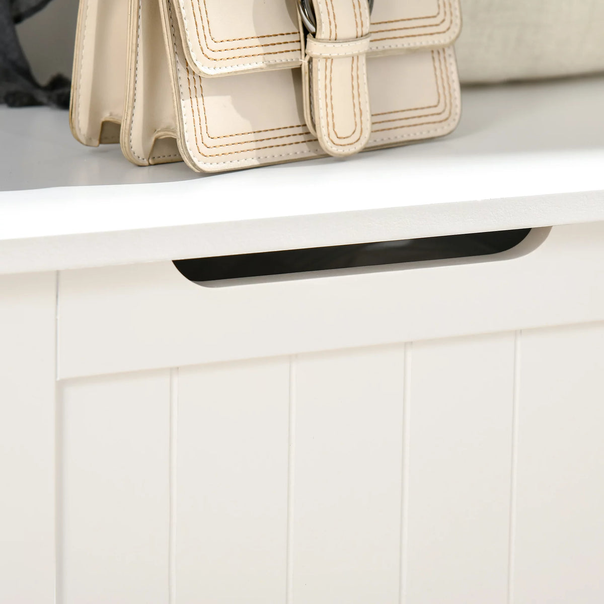White 3-in-1 Hall Tree with Storage Bench W9339